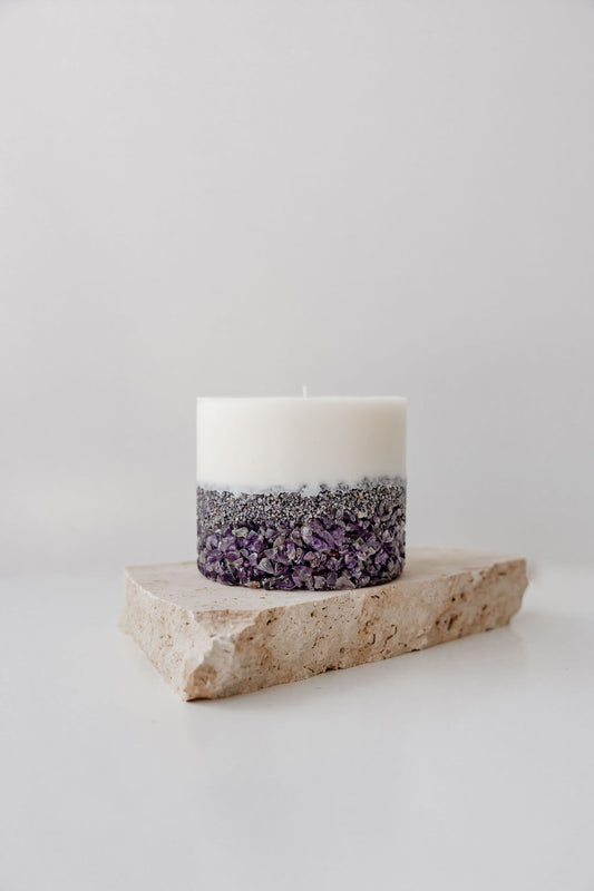 Amethyst Pillar Candle - Small