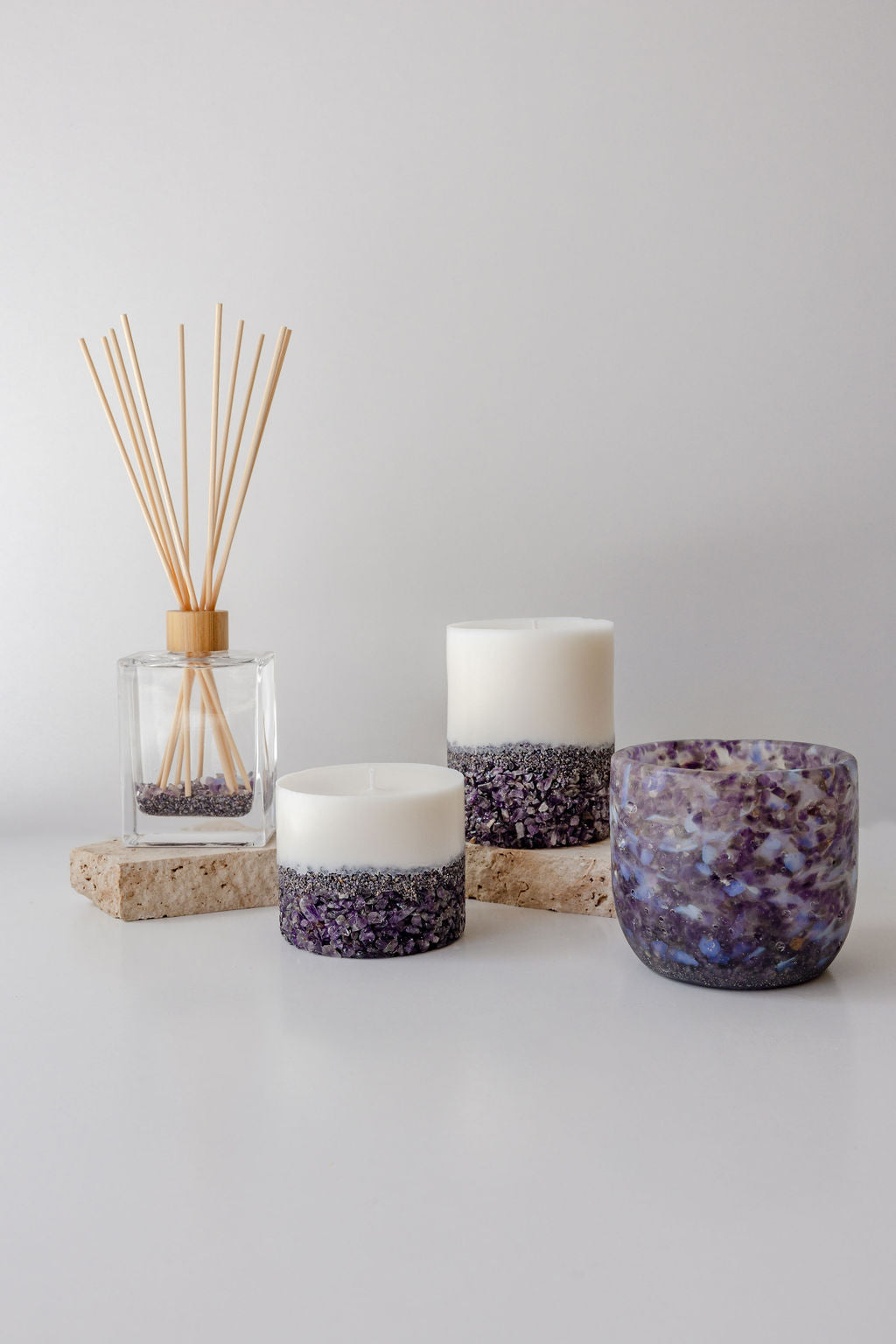 Amethyst Pillar Candle - Small
