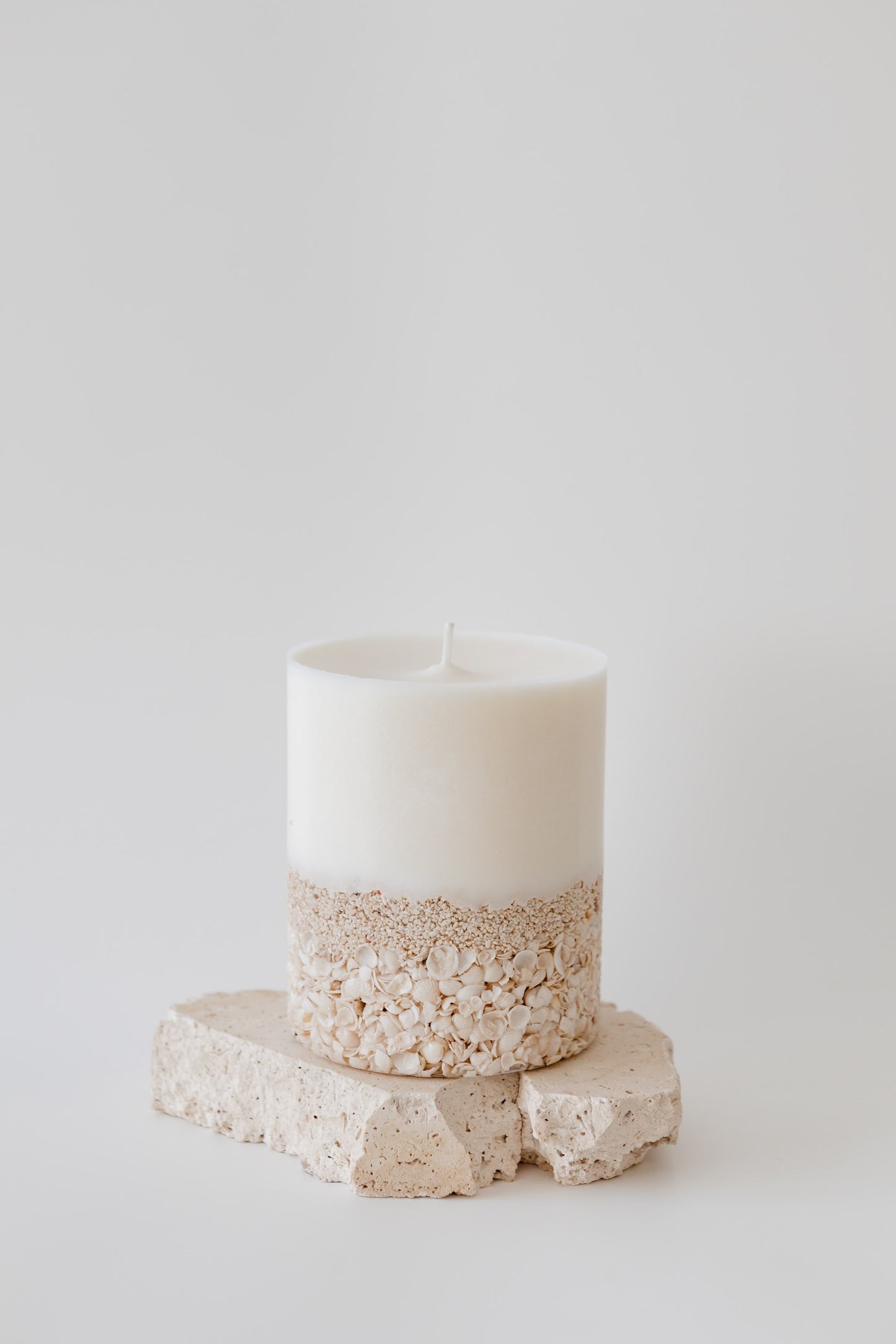 Shark Bay Shell Pillar Candle - Large