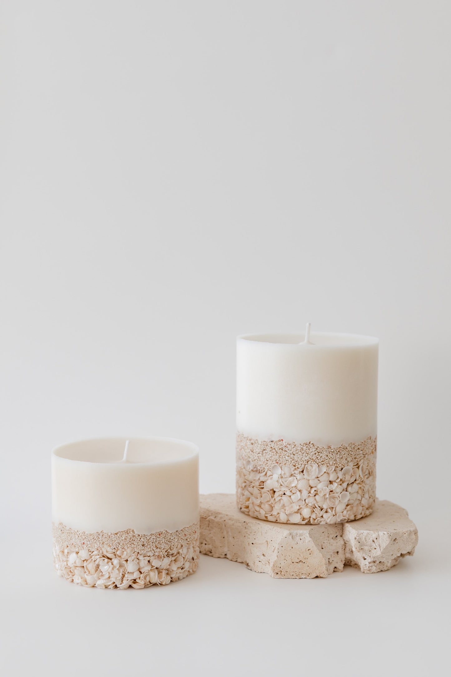 Shark Bay Shell Pillar Candle (S)