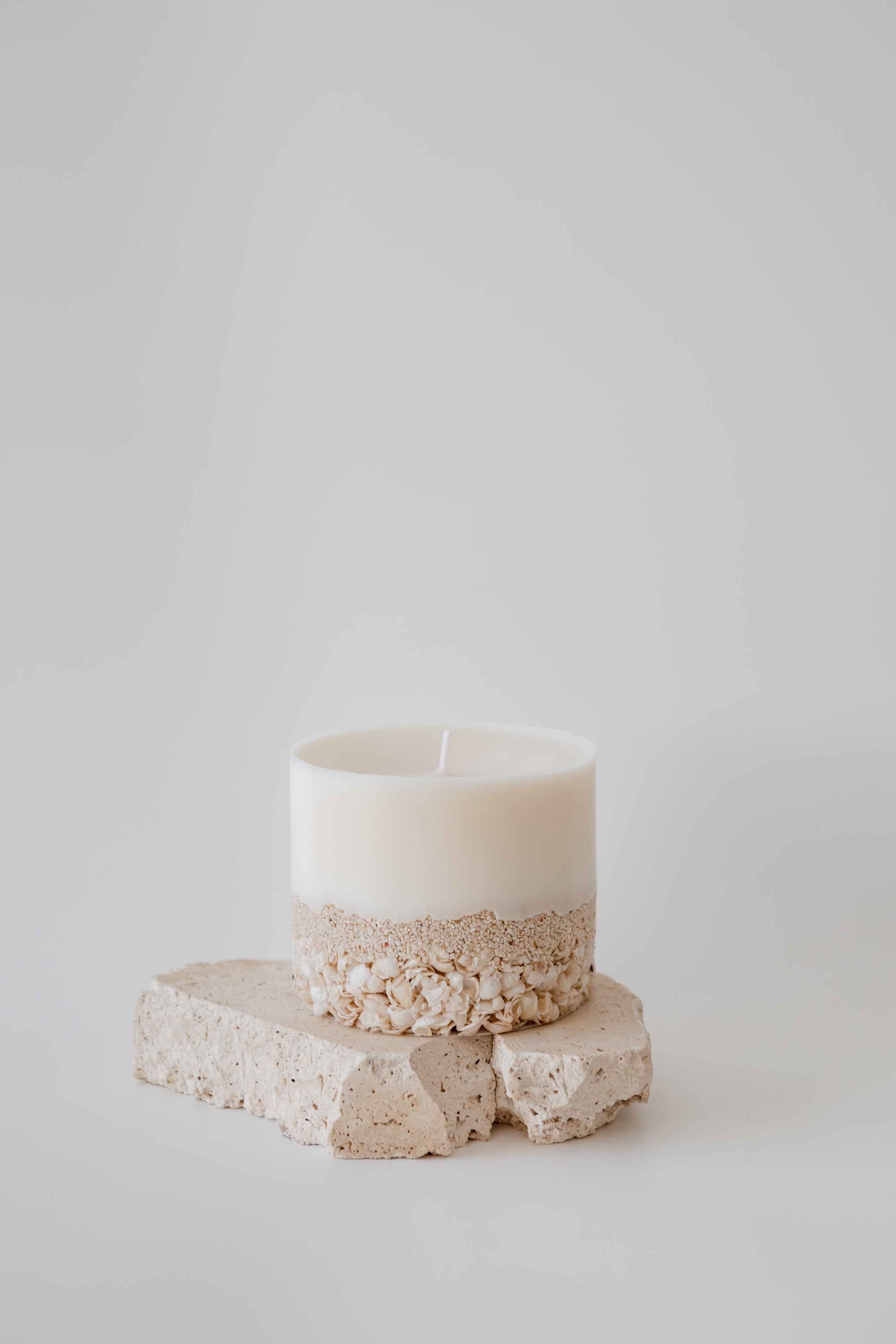 Shark Bay shell pillar candle handcrafted in Perth Western Australia