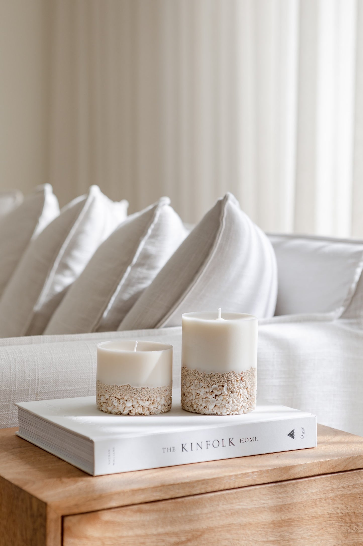Shark Bay Shell Pillar Candle (S)