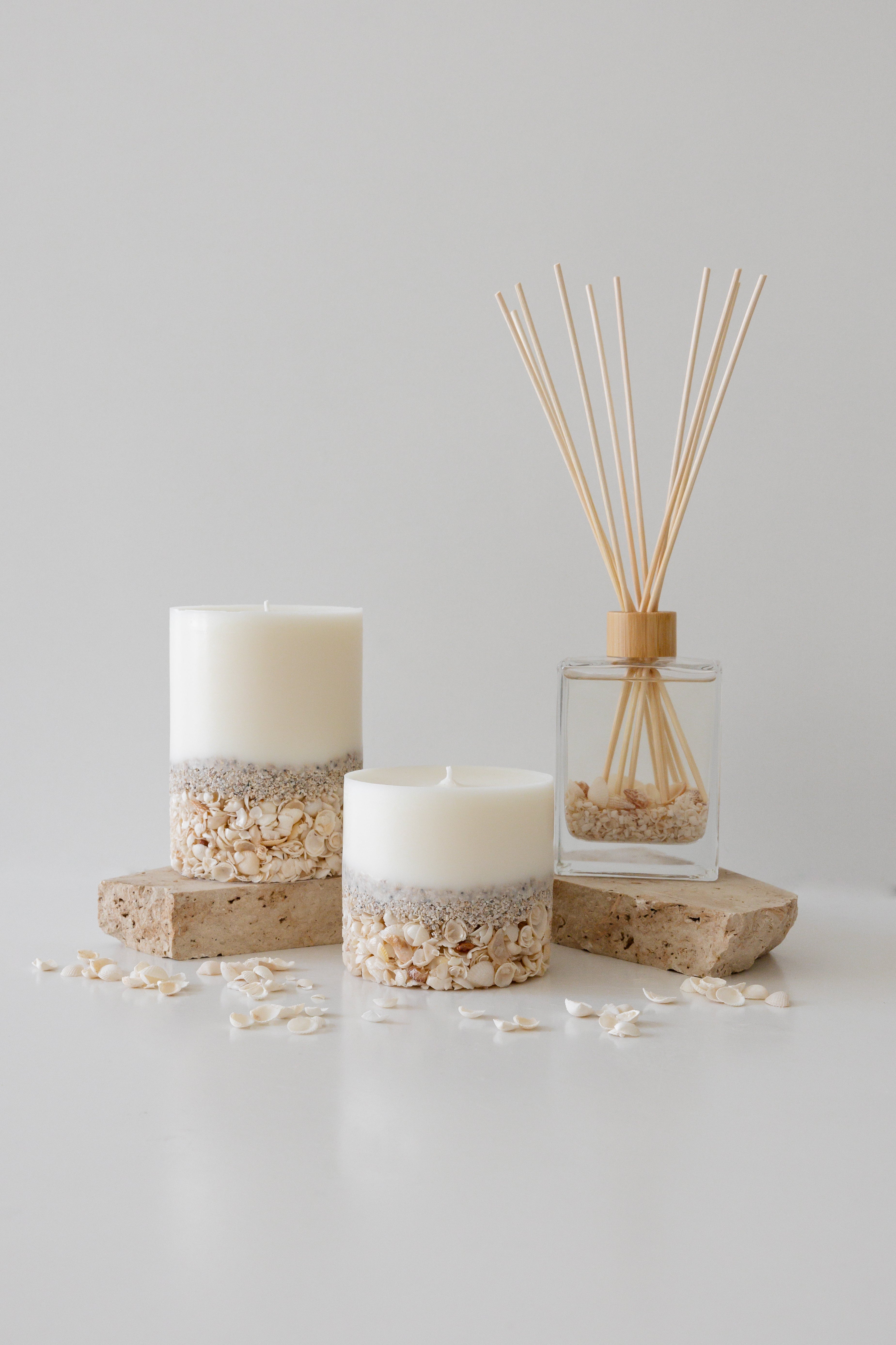Shark Bay Shell Pillar Candle