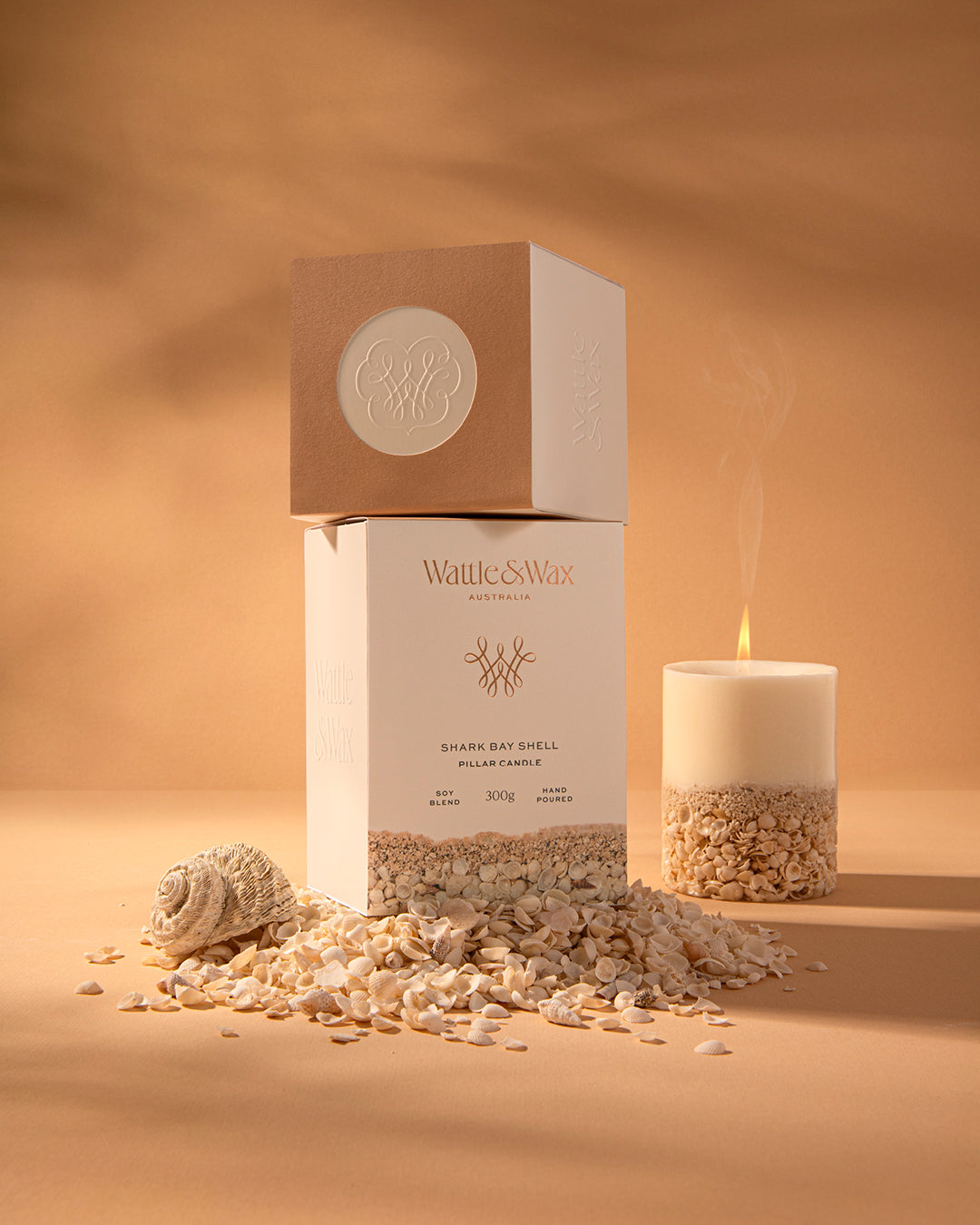 Shark Bay Shell Pillar Candle