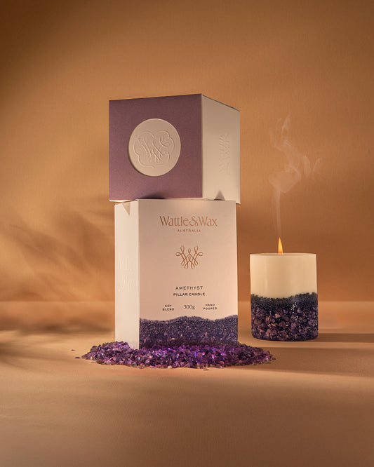 Amethyst Pillar Candle - Large